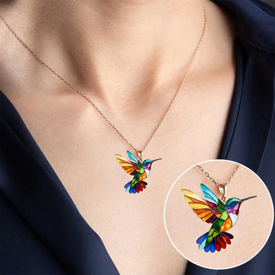 Multicolour Hummingbird Necklace – For Bird Lovers & Jewellery Enthusiasts