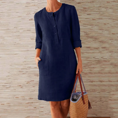 Fiona - Casual Cotton and Linen Summer Dress