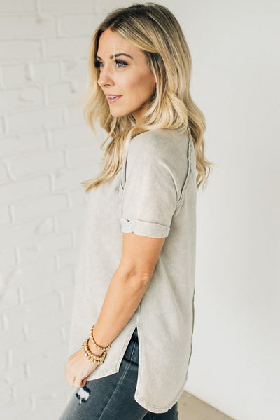 French Terry Acid Wash Top