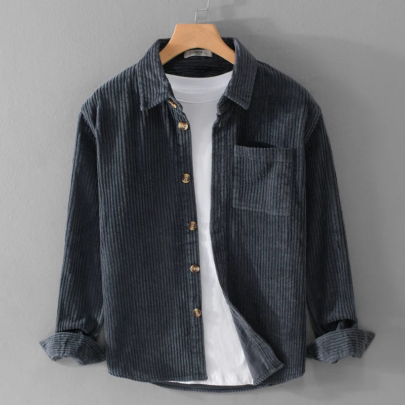 Falko – Cord Shirt with Button Placket