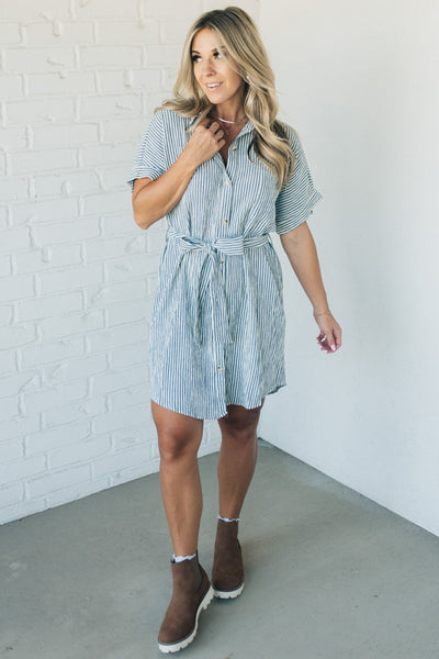Theo Premium Striped Shirt Dress
