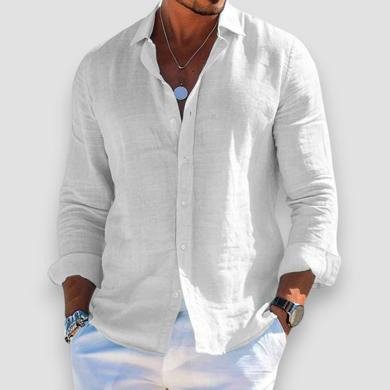 Henrik – Airy Casual Shirt with Button Placket