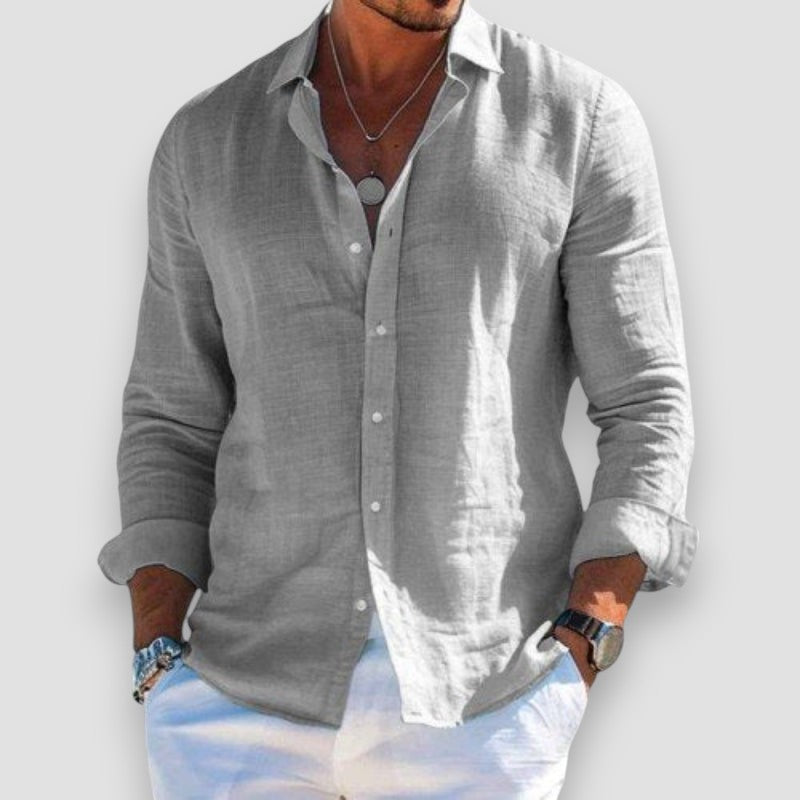 Henrik – Airy Casual Shirt with Button Placket